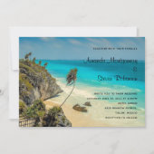 Invitation Plage tropicale avec Mariage de palmiers balayés p (Devant)