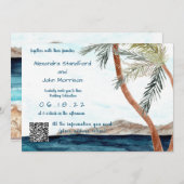 Invitation Plage tropicale avec Mariage lumineux (Devant / Derrière)