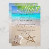 Invitation Plage tropicale, Bord de mer, Réception de coquill (Devant / Derrière)