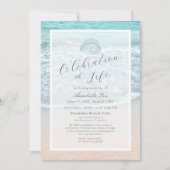 Invitation Plage tropicale Célébration de la vie funéraire (Devant)