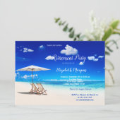 Invitation Plage tropicale, Chaise Clouds de sable Partie de  (Debout devant)