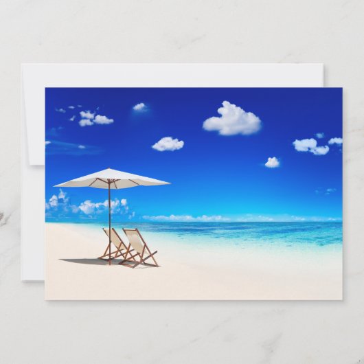 Invitation Plage tropicale, Chaise Clouds de sable Partie de  (Dos)