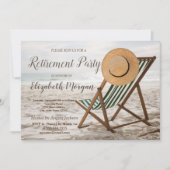 Invitation Plage Tropicale, Chaise Fête de retraite (Devant)