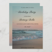 Invitation Plage tropicale coucher de soleil Anniversaire Fêt (Devant / Derrière)