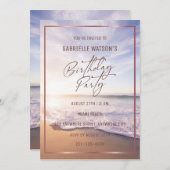 Invitation Plage tropicale coucher de soleil Anniversaire Fêt (Devant / Derrière)