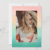 Invitation Plage tropicale coucher de soleil palmier Sweet 16 (Dos)