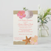 Invitation Plage tropicale Déjeuner nuptial rustique (Debout devant)