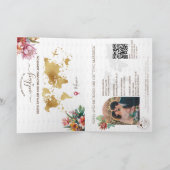 Invitation Plage tropicale Destination Mariage Passeport QR C (Intérieur)