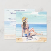 Invitation *~* Plage tropicale DIY AR29 Générique POUR TOUT É (Devant / Derrière)