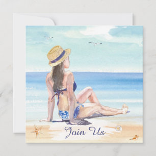 Invitation *~* Plage Tropicale DIY AR29 Générique TOUT ÉVÉNEM