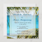 Invitation Plage tropicale encadrée de Mariage Palm Fronds (Devant)
