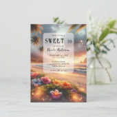 Invitation Plage tropicale enchantée Hibiscus magique Sweet 1 (Debout devant)