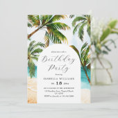 Invitation Plage tropicale Été 30e anniversaire (Debout devant)