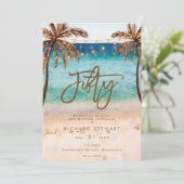Invitation plage tropicale été 50e anniversaire (Debout devant)