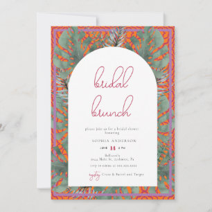 Invitation Plage tropicale Été Fuchsia Brunch nuptial