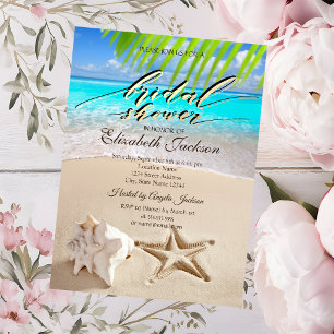 Invitation Plage Tropicale, Étoile de Mer, Coquillage : Récep