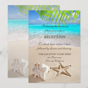Invitation Plage Tropicale, Étoile de Mer, Coquillage  Récept