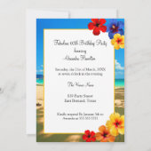 Invitation Plage tropicale Fabuleux 50 anniversaire Hibiscus (Dos)