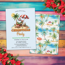 Plage tropicale & fête de Noël de Santa