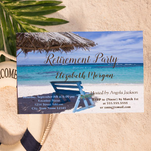 Invitation Plage tropicale, fête de retraite de chaise