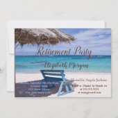 Invitation Plage tropicale, fête de retraite de chaise (Devant)