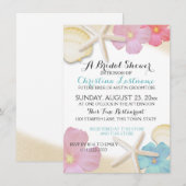 Invitation Plage tropicale Fête des mariées florale (Devant / Derrière)