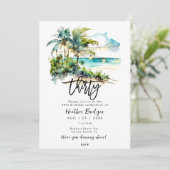 Invitation Plage tropicale fête du 30e anniversaire (Debout devant)