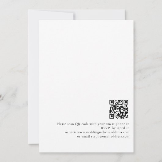 Invitation Plage tropicale Floral QR Code Mariage (Dos)