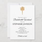 Invitation Plage Tropicale Gold Palm Destination Bachelorette (Devant)