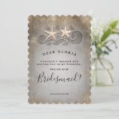 Invitation Plage Tropicale Gold Starfish Bridesmaid Propositi (Debout devant)