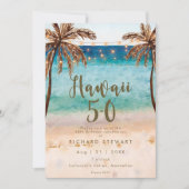 Invitation plage tropicale hawaii 5 0 50e anniversaire (Devant)