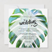 Invitation Plage tropicale Hawaii Mariage Monstera Leaf (Devant)