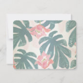 Invitation Plage tropicale Hibiskus Palm Dîner de répétition (Dos)