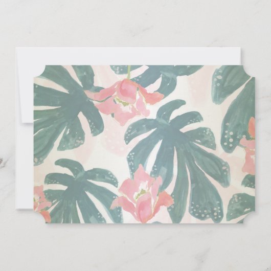 Invitation Plage tropicale Hibiskus Palm Feuille RSVP (Dos)