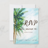 Invitation Plage tropicale,Invitation RSVP aux palmiers (Devant)
