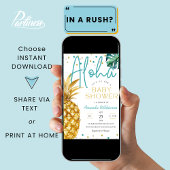 Invitation Plage tropicale Luau Pineapple Beach Aloha Baby sh