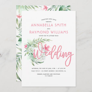 Invitation Plage tropicale   Mariage de destination