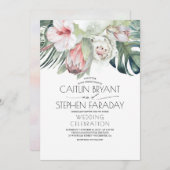 Invitation Plage tropicale Mariage de feuillage (Devant / Derrière)