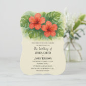 Invitation Plage tropicale Mariage d'Hibiscus hawaïen (Debout devant)