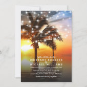 Invitation Plage tropicale Mariage romantique coucher de sole (Devant)