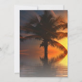 Invitation Plage tropicale Mariage romantique coucher de sole (Dos)