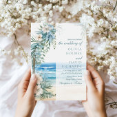 Invitation Plage tropicale moderne et Mariage d'arc floral