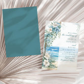 Invitation Plage tropicale moderne et Mariage d'arc floral