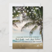 Invitation Plage tropicale Océan Palm Trees & Lumières Mariag (Devant)