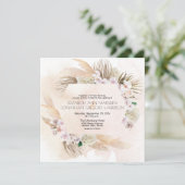 Invitation Plage tropicale Orchidées Mer avoine Tons Terre (Debout devant)