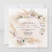 Invitation Plage tropicale Orchidées Mer avoine Tons Terre (Devant)