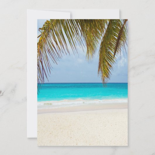 Invitation Plage tropicale, Palm, Flamant rose Quinceañera (Dos)