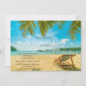 Invitation Plage tropicale, Palm, Partie de retraite chaire (Devant)
