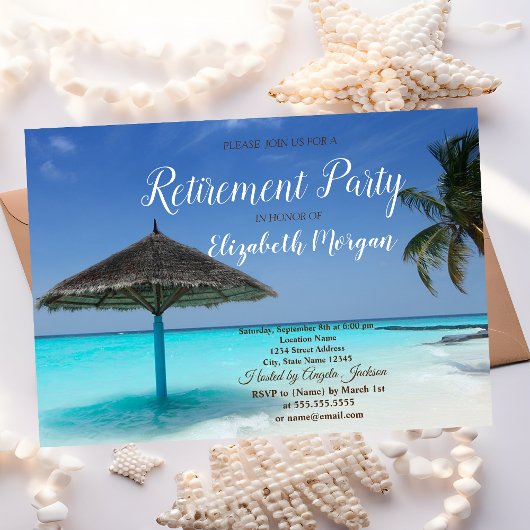 Invitation Plage tropicale, Palm, Retraite relaxante