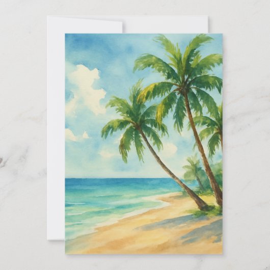 Invitation Plage tropicale Palm Tree Mariage (Dos)